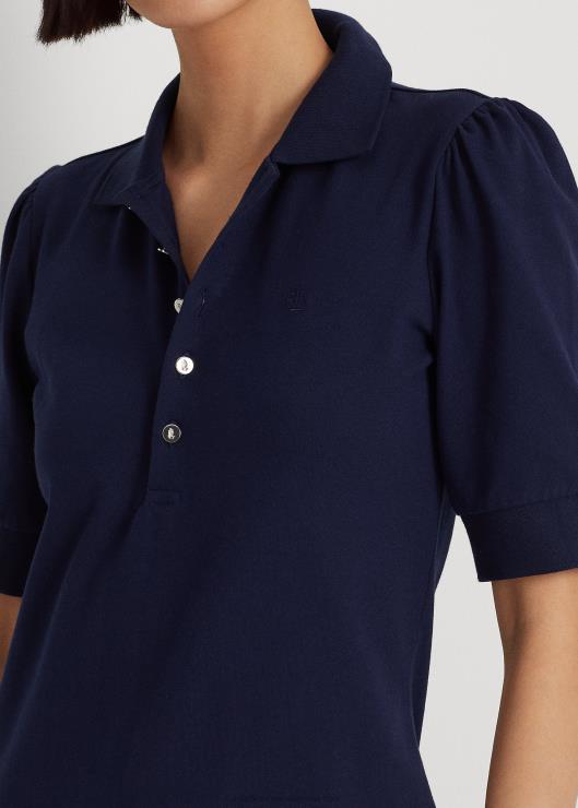 vestido recto con cuello mujer azul marino refinado Ralph Lauren 2XR2V4078