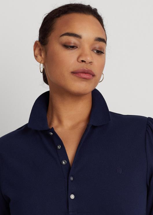 vestido recto con cuello mujer azul marino refinado Ralph Lauren 2XR2V4661