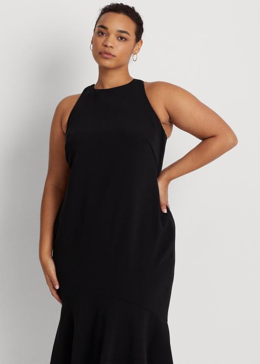 vestido sin mangas de crepé de doble cara mujer negro Ralph Lauren 2XR2V4782
