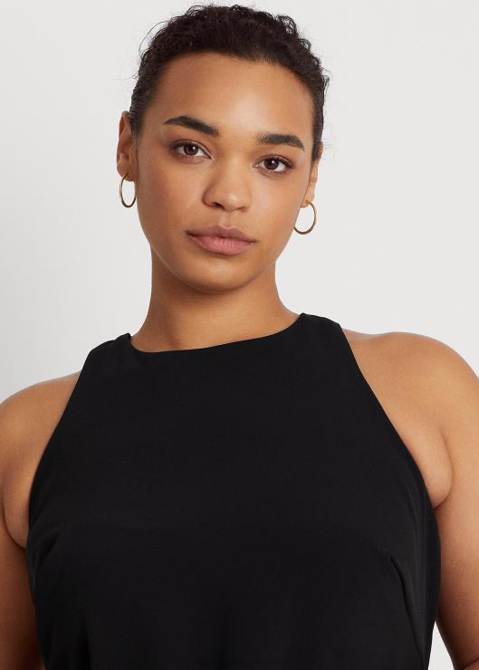 vestido sin mangas de crepé de doble cara mujer negro Ralph Lauren 2XR2V4782