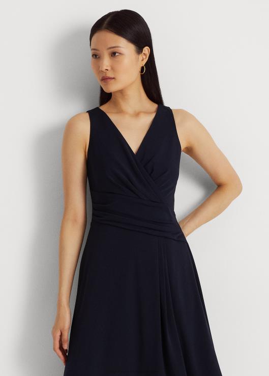 vestido sin mangas de jersey con sobrepelliz mujer faro azul marino Ralph Lauren 2XR2V4344