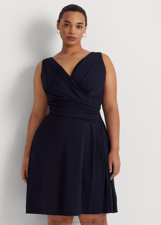 vestido sin mangas de jersey con sobrepelliz mujer faro azul marino Ralph Lauren 2XR2V4551