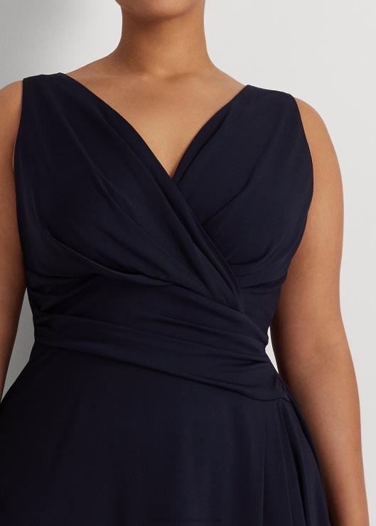 vestido sin mangas de jersey con sobrepelliz mujer faro azul marino Ralph Lauren 2XR2V4551