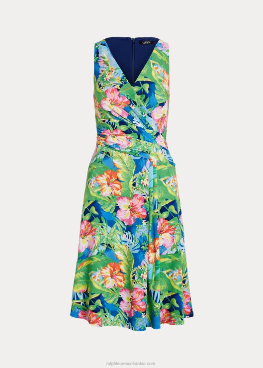vestido sin mangas de punto floral mujer verde/azul multicolor Ralph Lauren 2XR2V3855