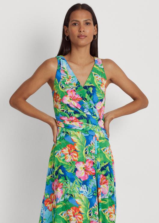 vestido sin mangas de punto floral mujer verde/azul multicolor Ralph Lauren 2XR2V3855