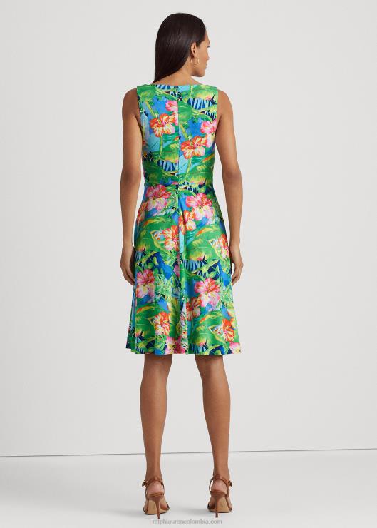vestido sin mangas de punto floral mujer verde/azul multicolor Ralph Lauren 2XR2V3855