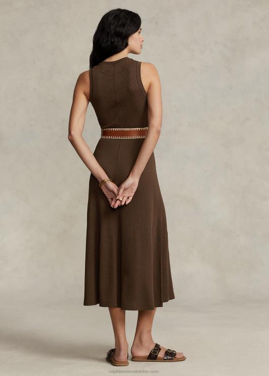 vestido sin mangas de tejido gofrado elástico mujerRalph Lauren 2XR2V2940