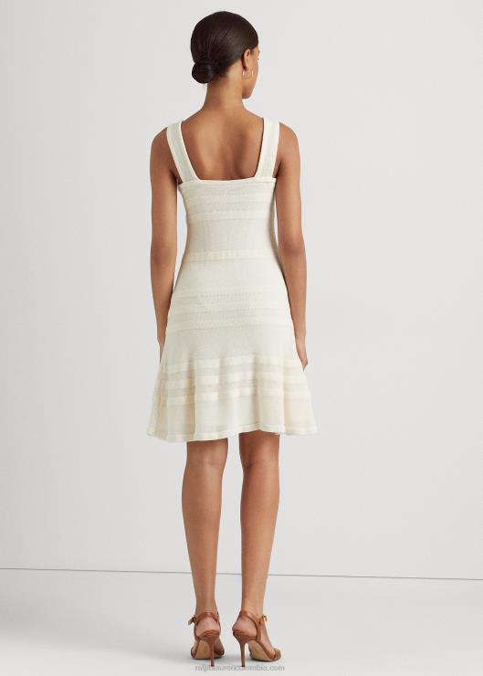 vestido tejido a rayas sin mangas mujer crema de mascarpone Ralph Lauren 2XR2V4086