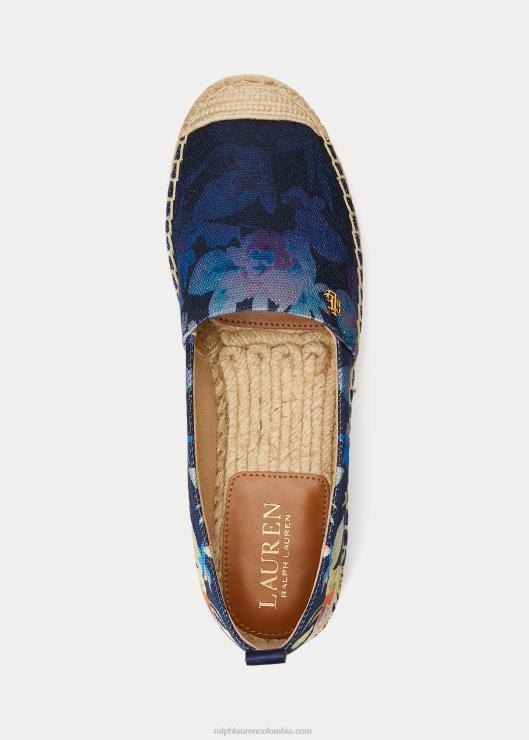 alpargata cameryn iii de lona floral mujer azul marino multi/azul marino refinado Ralph Lauren 2XR2V5125