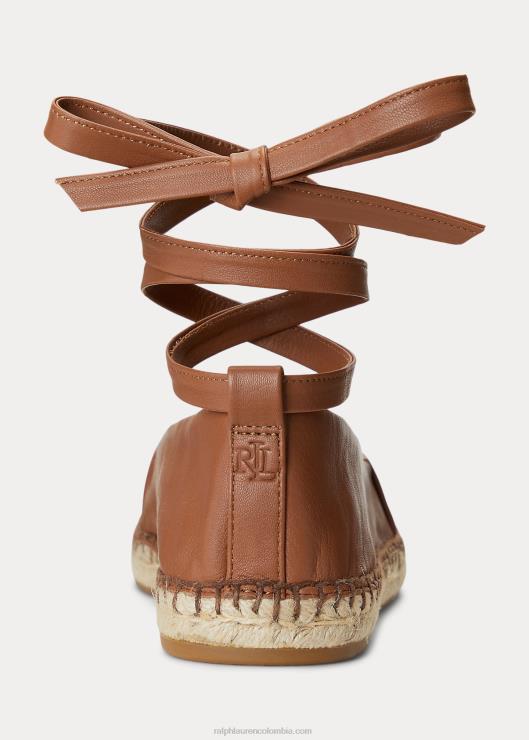alpargata con cordones cecilia napa mujer bronceado profundo Ralph Lauren 2XR2V5063