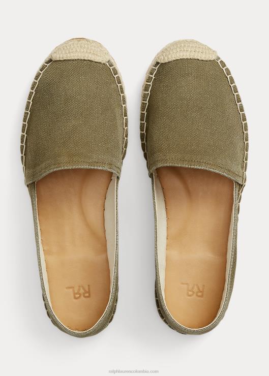 alpargata de lona mujer verde oliva Ralph Lauren 2XR2V4984