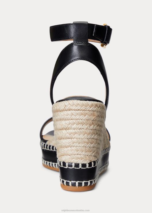 alpargata hilarie de piel mujer negro Ralph Lauren 2XR2V5037