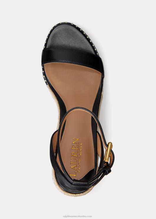 alpargata hilarie de piel mujer negro Ralph Lauren 2XR2V5037