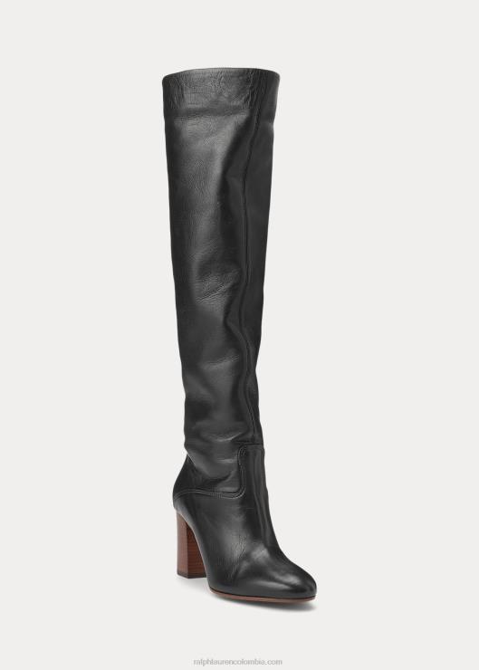 bota de cuero brie mujer negro Ralph Lauren 2XR2V9640