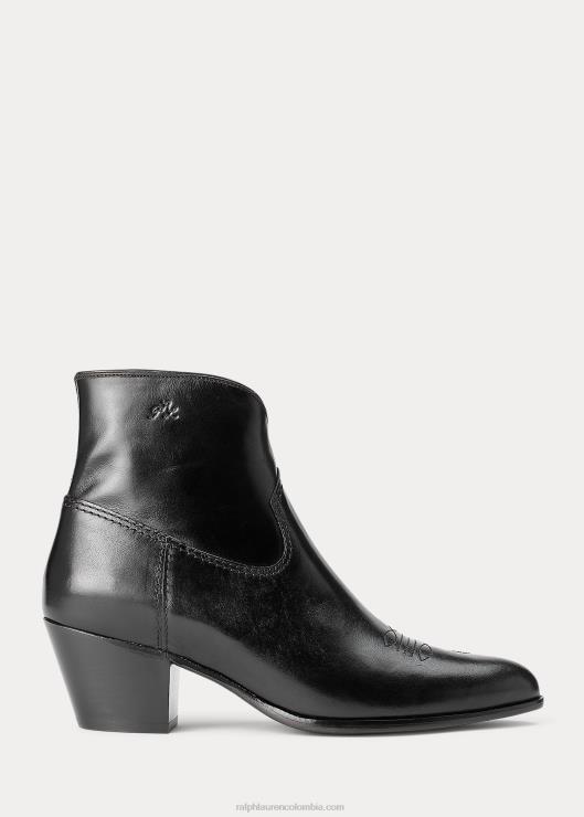 bota de cuero lucille mujer negro Ralph Lauren 2XR2V5118