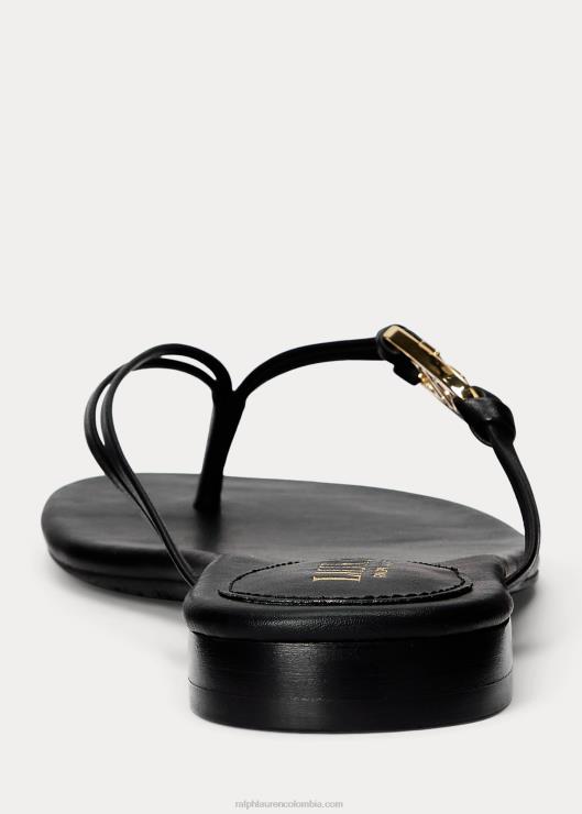 chanclas emalia de napa mujer negro Ralph Lauren 2XR2V9604
