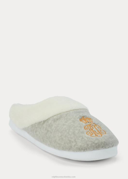 pantuflas con logo mujer brezo gris Ralph Lauren 2XR2V9719