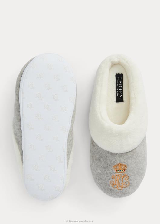 pantuflas con logo mujer brezo gris Ralph Lauren 2XR2V9719