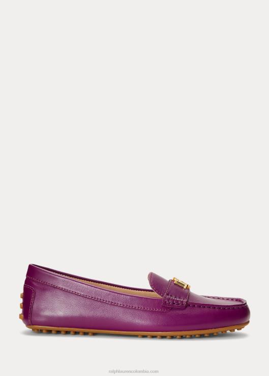 conductor de cuero de napa barnsbury mujer ciruela caspia Ralph Lauren 2XR2V5076