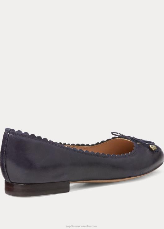 zapatos planos de cuero glennie mujer negro Ralph Lauren 2XR2V5051