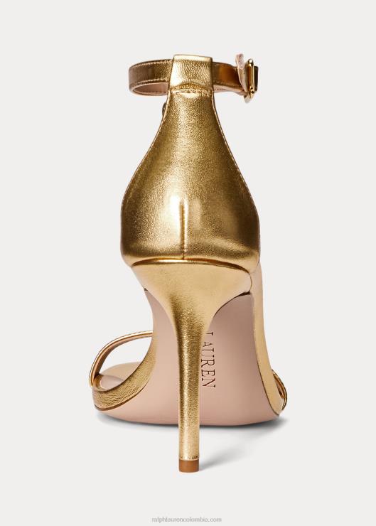 Sandalia kate de napa metalizada mujer oro moderno Ralph Lauren 2XR2V9720