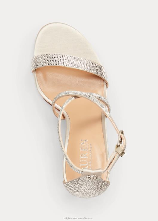 sandalia gabriele de raso y cristales mujer plata/cristal Ralph Lauren 2XR2V5003