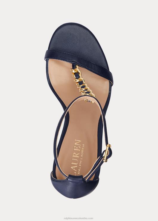 sandalia kate de napa mujer azul marino refinado Ralph Lauren 2XR2V9721