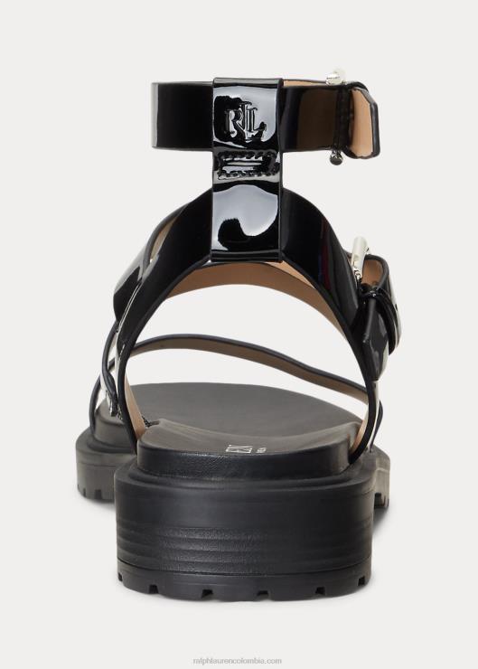 sandalia kayleen de charol mujer negro Ralph Lauren 2XR2V9712