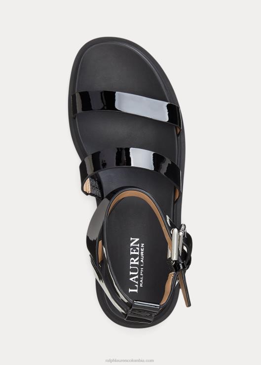 sandalia kayleen de charol mujer negro Ralph Lauren 2XR2V9712