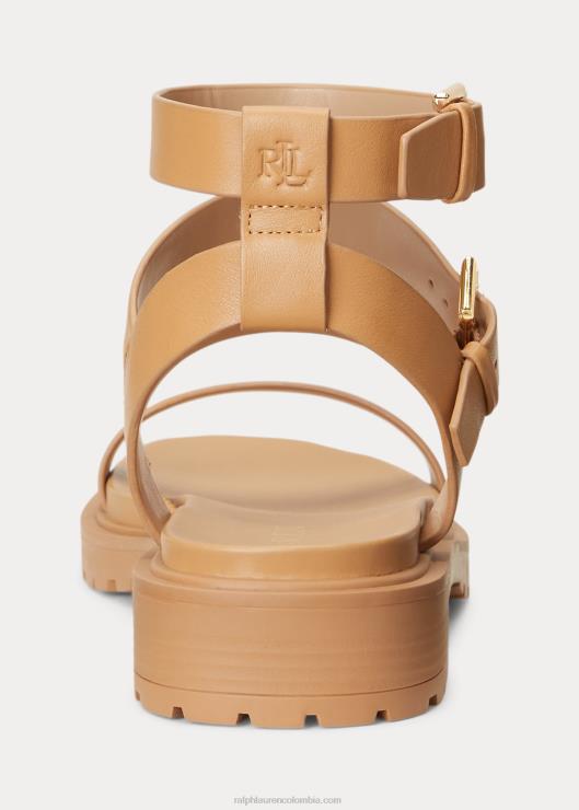 sandalia kayleen de napa mujer fuerte Ralph Lauren 2XR2V9601