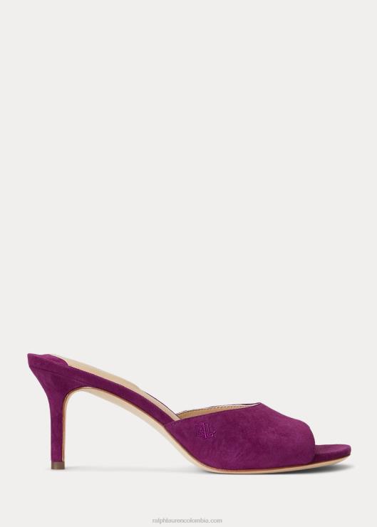 sandalia lyanna de ante mujer ciruela caspia Ralph Lauren 2XR2V5026