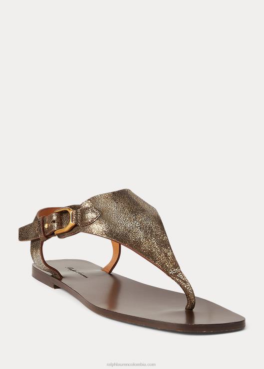 sandalia metalizada delancie welington mujer bronce Ralph Lauren 2XR2V4975