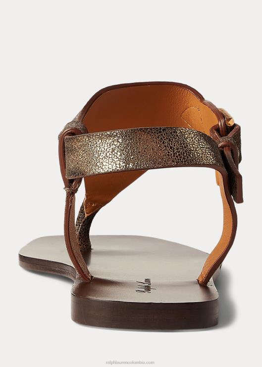 sandalia metalizada delancie welington mujer bronce Ralph Lauren 2XR2V4975