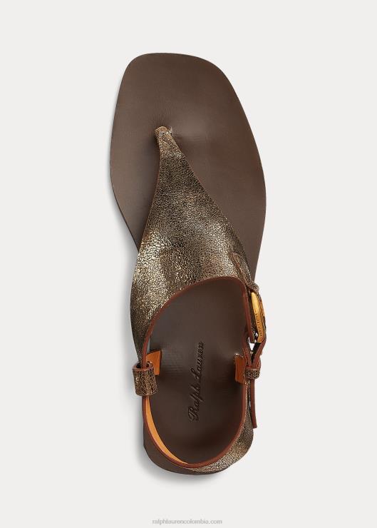 sandalia metalizada delancie welington mujer bronce Ralph Lauren 2XR2V4975
