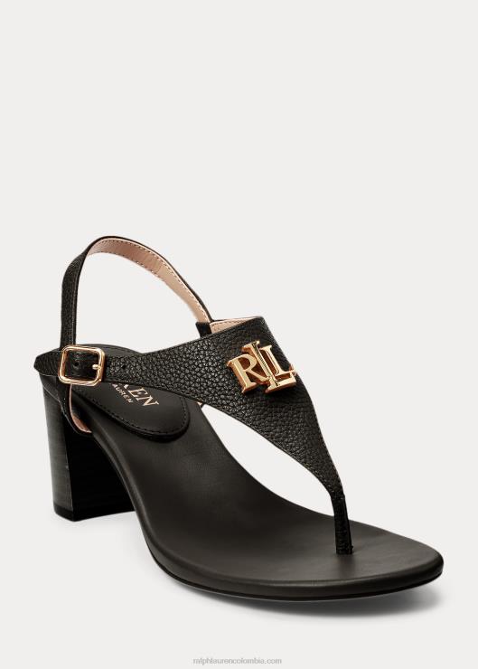 sandalia westcott ii de piel abatanada mujer negro Ralph Lauren 2XR2V5007