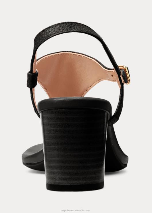 sandalia westcott ii de piel abatanada mujer negro Ralph Lauren 2XR2V5007