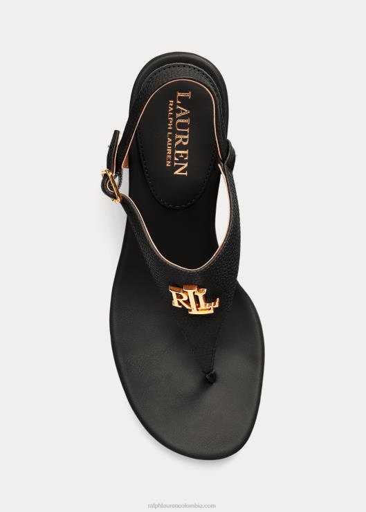 sandalia westcott ii de piel abatanada mujer negro Ralph Lauren 2XR2V5007