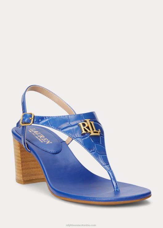 sandalia westcott ii de piel en relieve mujer saturno azul Ralph Lauren 2XR2V5011