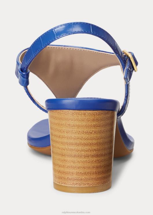 sandalia westcott ii de piel en relieve mujer saturno azul Ralph Lauren 2XR2V5011