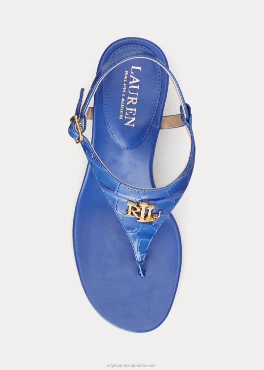 sandalia westcott ii de piel en relieve mujer saturno azul Ralph Lauren 2XR2V5011