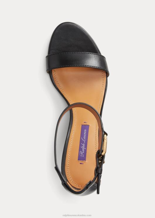 sandalias Channing Welington con detalles bruñidos mujer negro Ralph Lauren 2XR2V9644