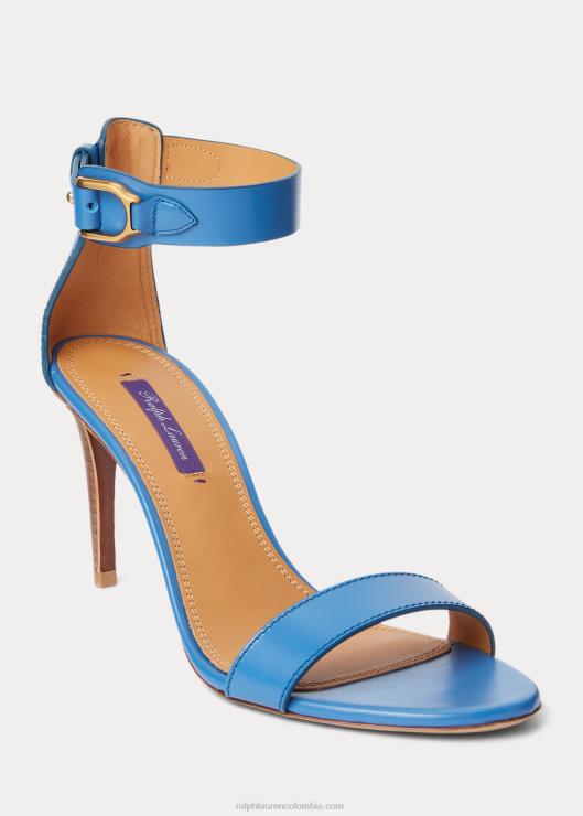 sandalias Channing Welington de piel de becerro mujer azul medio Ralph Lauren 2XR2V9663
