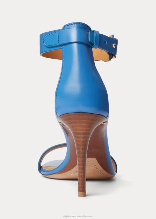 sandalias Channing Welington de piel de becerro mujer azul medio Ralph Lauren 2XR2V9663