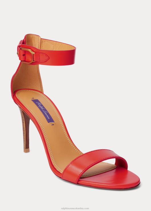 sandalias Channing Welington de piel de becerro mujer colorete Ralph Lauren 2XR2V9661