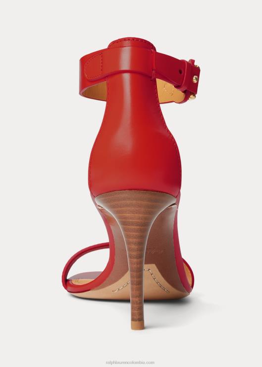 sandalias Channing Welington de piel de becerro mujer colorete Ralph Lauren 2XR2V9661