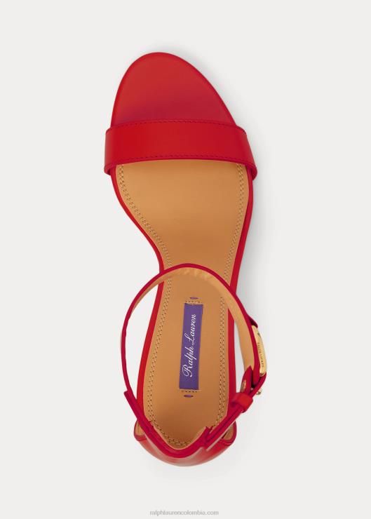 sandalias Channing Welington de piel de becerro mujer colorete Ralph Lauren 2XR2V9661