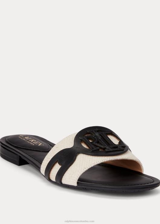 sandalias alegra mujer natural/negro Ralph Lauren 2XR2V4988