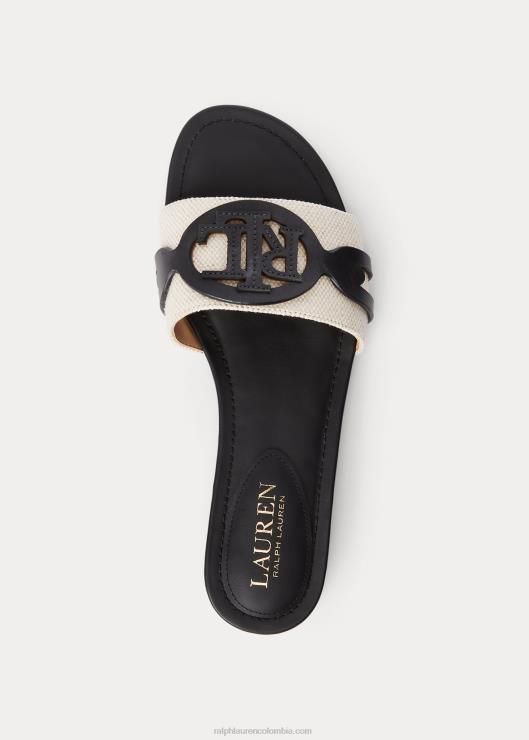sandalias alegra mujer natural/negro Ralph Lauren 2XR2V4988