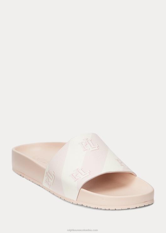 sandalias audrina de piel sintética con logo mujer Rosa claro Ralph Lauren 2XR2V4991