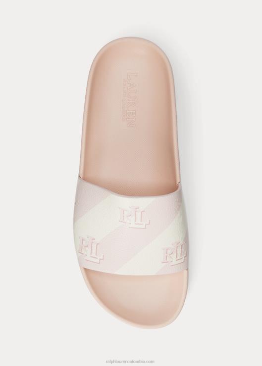 sandalias audrina de piel sintética con logo mujer Rosa claro Ralph Lauren 2XR2V4991